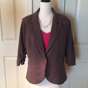 ModCloth Fine and Sandy Blazer in Stone